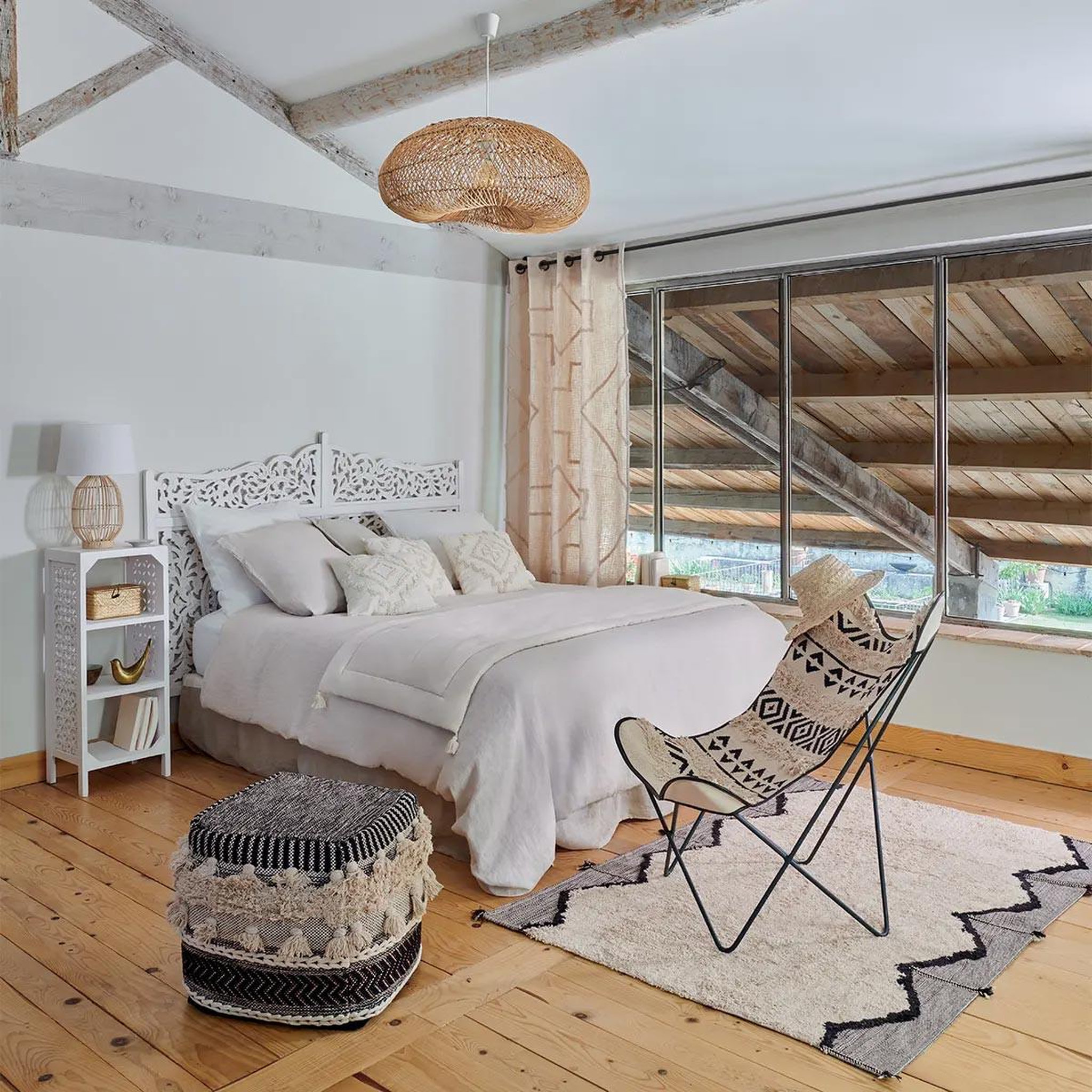 Voir la diapositive 2 : ATMOSPHERA Tête de Lit Design  Fanny  181cm Blanc