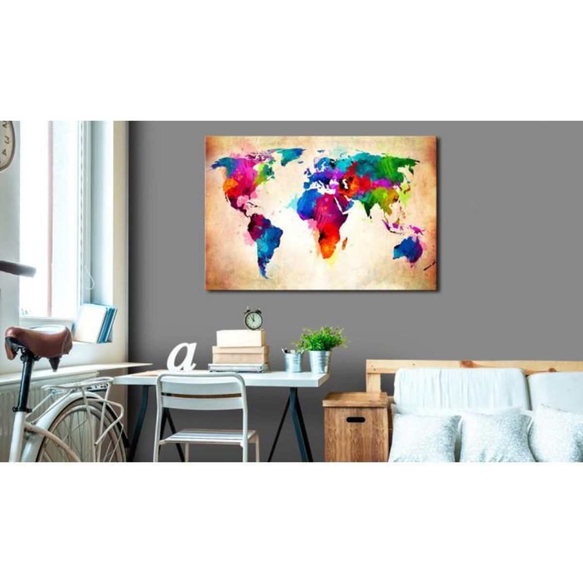 Paris Prix Tableau en Liège  Carte du Monde - Colourful Ranger