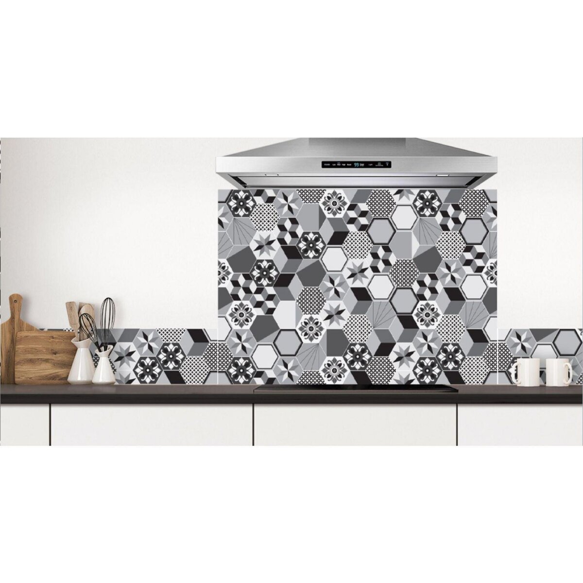 HABITABLE Crédence adhésive carreaux en aluminium Exa