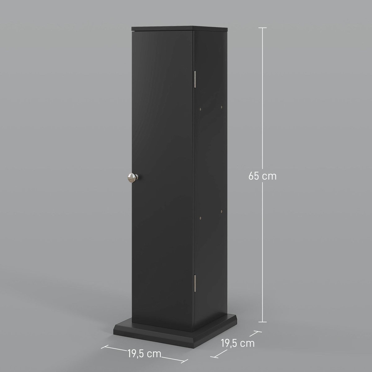 HOMCOM Support papier toilette - porte-papier toilette - armoire pour papier toilette - 3 niveaux + sortie papier MDF noir