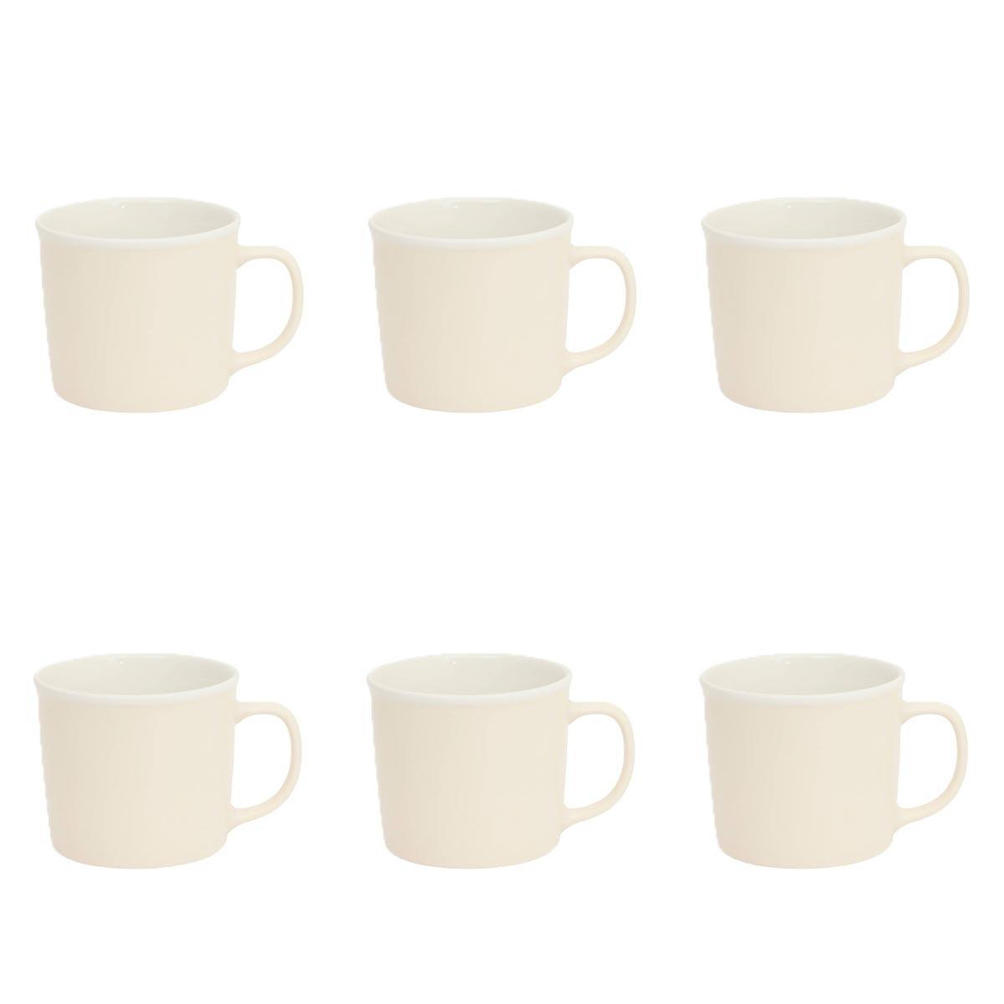 SECRET DE GOURMET Lot de 6 mugs en porcelaine  nature  38cl crème