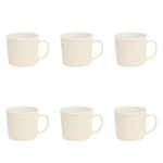 SECRET DE GOURMET Lot de 6 Mugs en Porcelaine  Nature  38cl Crème