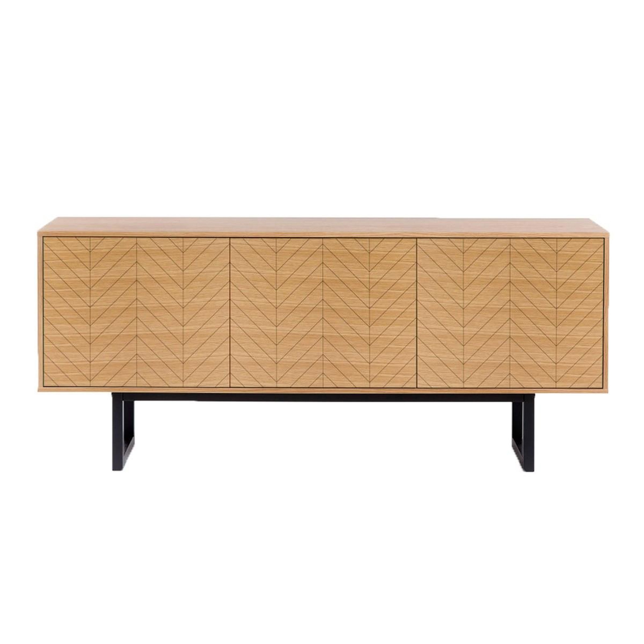Paris Prix Buffet 3 portes triangle  camden  175cm chêne & noir