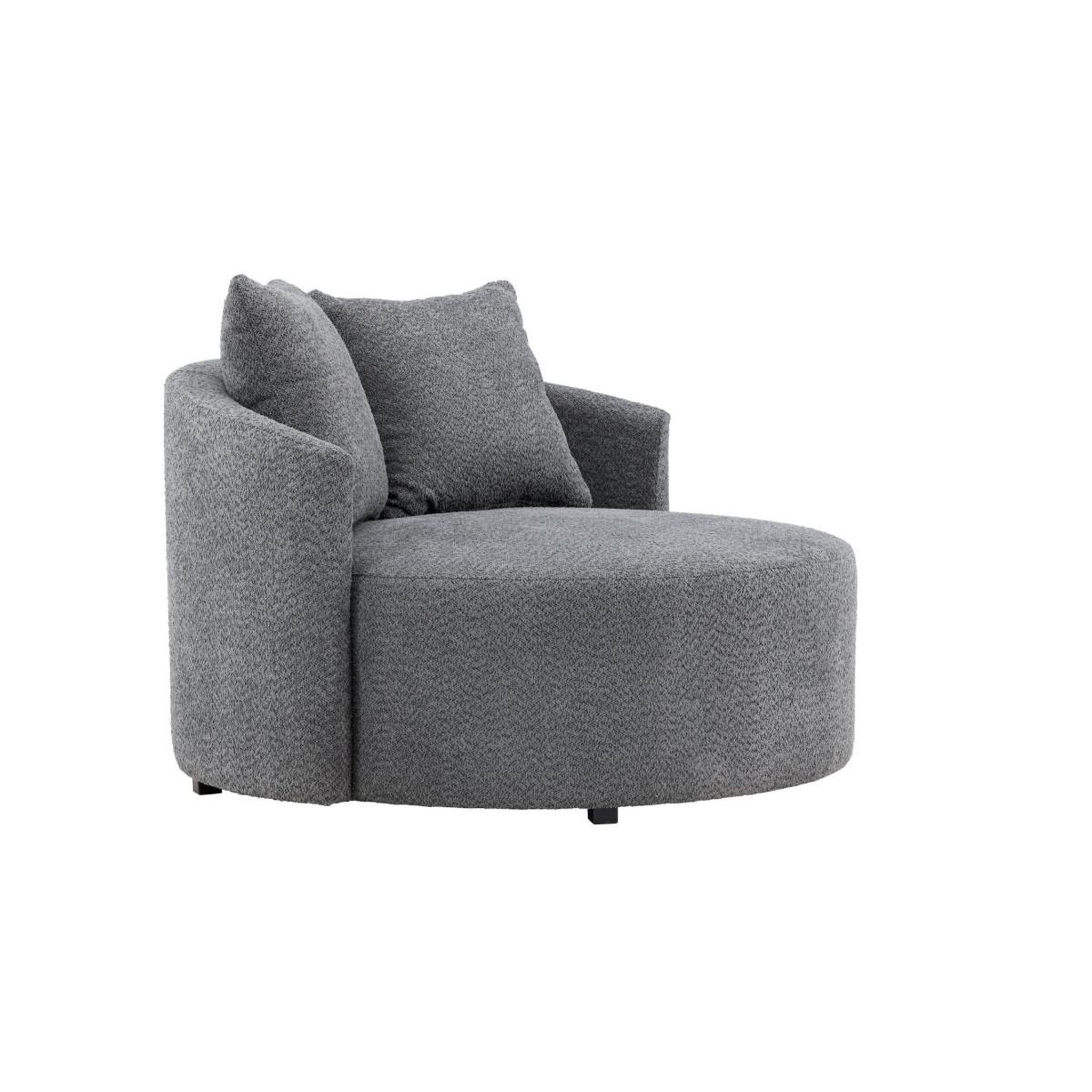 Voir la diapositive 3 : Paris Prix Fauteuil rond tissu polaire  kelso  118cm gris