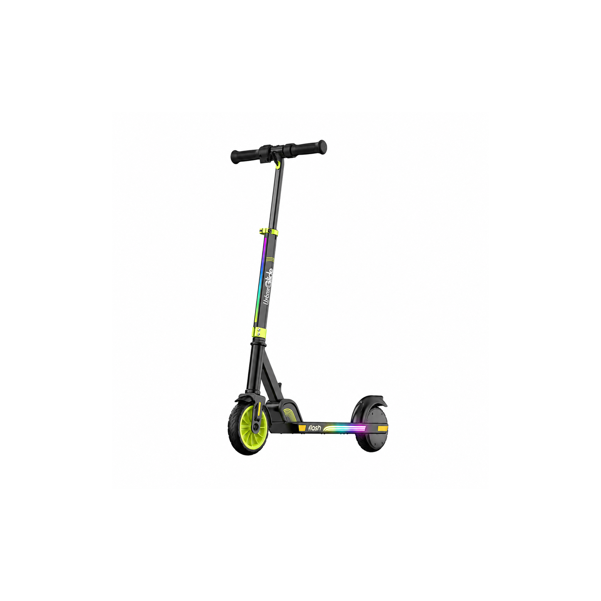 URBANGLIDE Ride flash – trottinette électrique enfant 6 ans+ | 16km/h | lumières led rgb | 6,5 kg