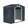 Voir la diapositive 6 : SWEEEK Abri de jardin en métal - Houtland. 2.71 m² anthracite - Cabane à outils avec double portes coulissantes. kit de fixation sol inclus. L 213 x P 131 x H 185cm