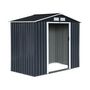 Voir la diapositive 6 : SWEEEK Abri de jardin en métal - Houtland. 2.71 m² anthracite - Cabane à outils avec double portes coulissantes. kit de fixation sol inclus. L 213 x P 131 x H 185cm