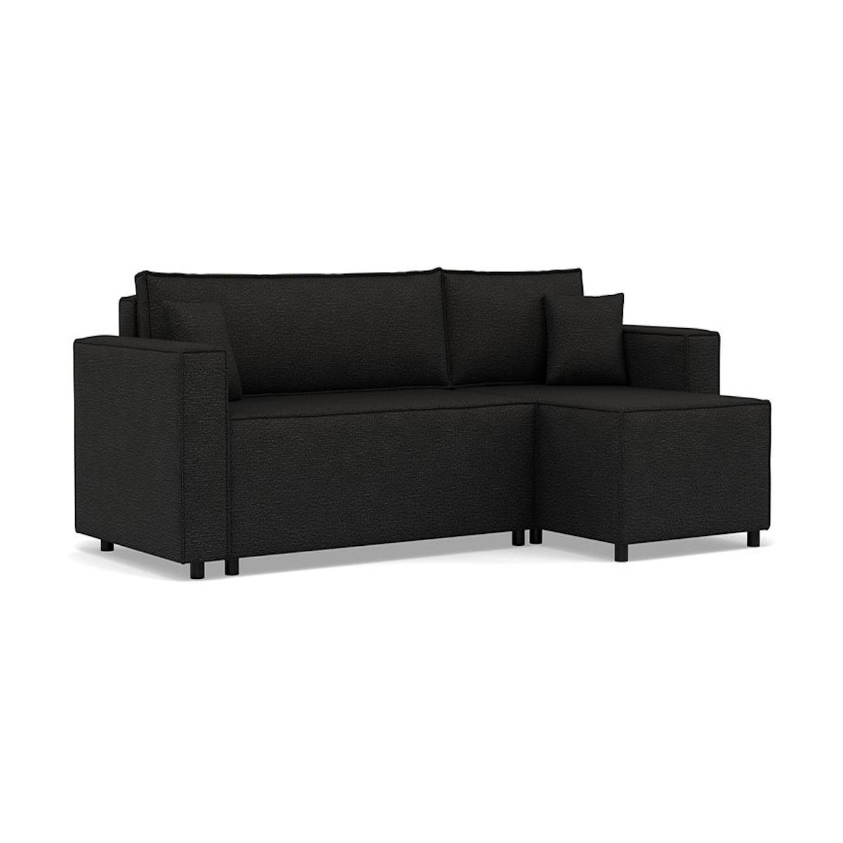 BEST MOBILIER Jonas - canapé d'angle réversible 4 places convertible avec coffre en tissu texturé