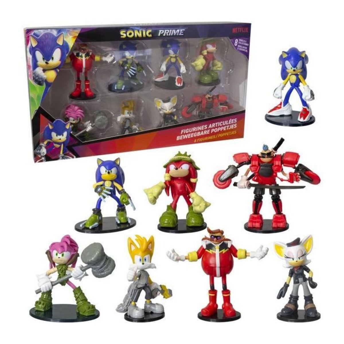 LANSAY SONIC - 8 FIGURINES ARTICULÉES - 7,5 CM (ASST)