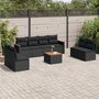 Voir la diapositive 1 : VIDAXL Salon de jardin 9 pcs avec coussins noir resine tressee