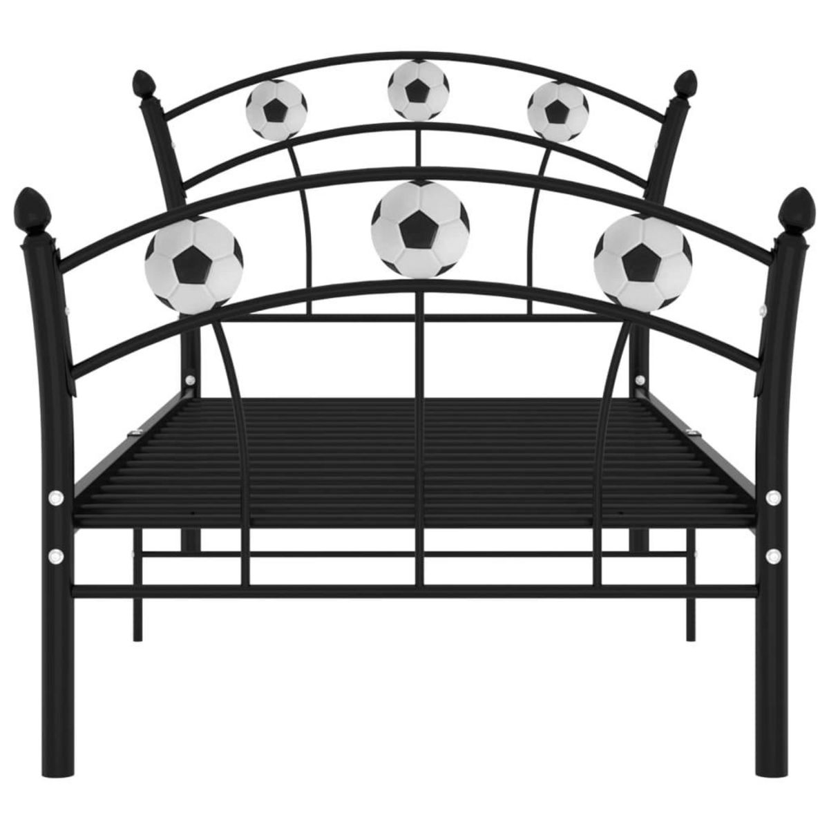 VIDAXL Cadre de lit sans matelas noir metal 90x200 cm