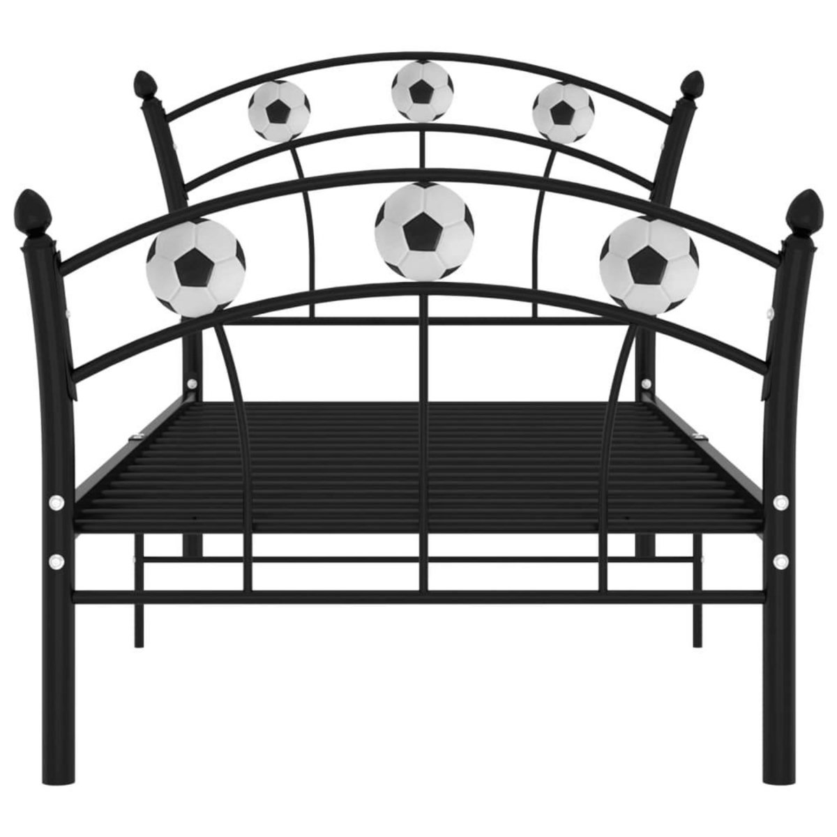 VIDAXL Cadre de lit sans matelas noir metal 90x200 cm