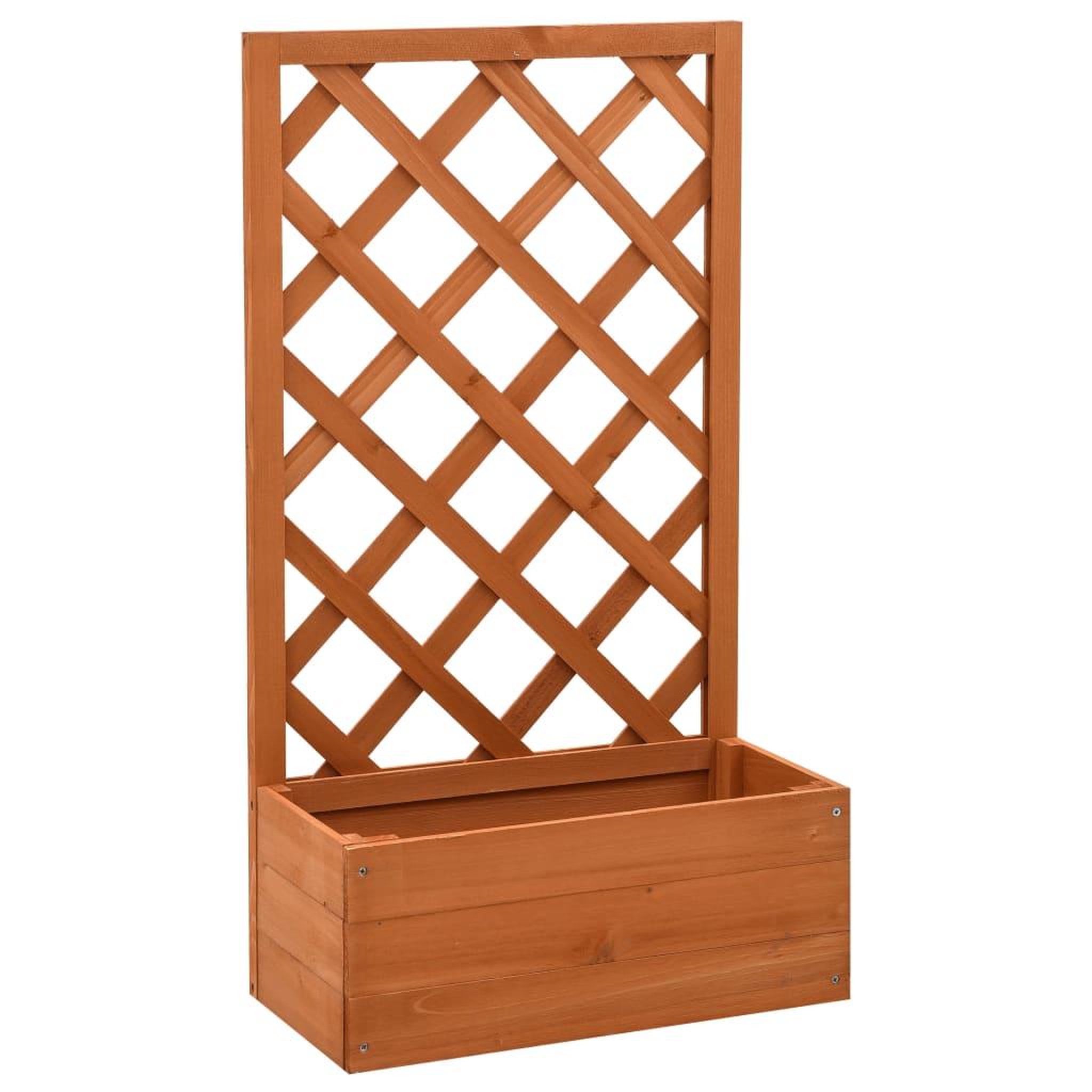 Voir la diapositive 1 : VIDAXL Jardiniere a treillis de jardin Orange 50x25x90cm Bois de sapin