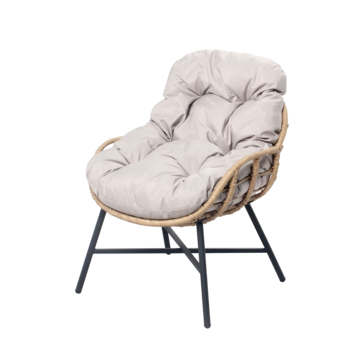 CONCEPT USINE Salon de jardin 4 places canapé + fauteuils beige EVORA