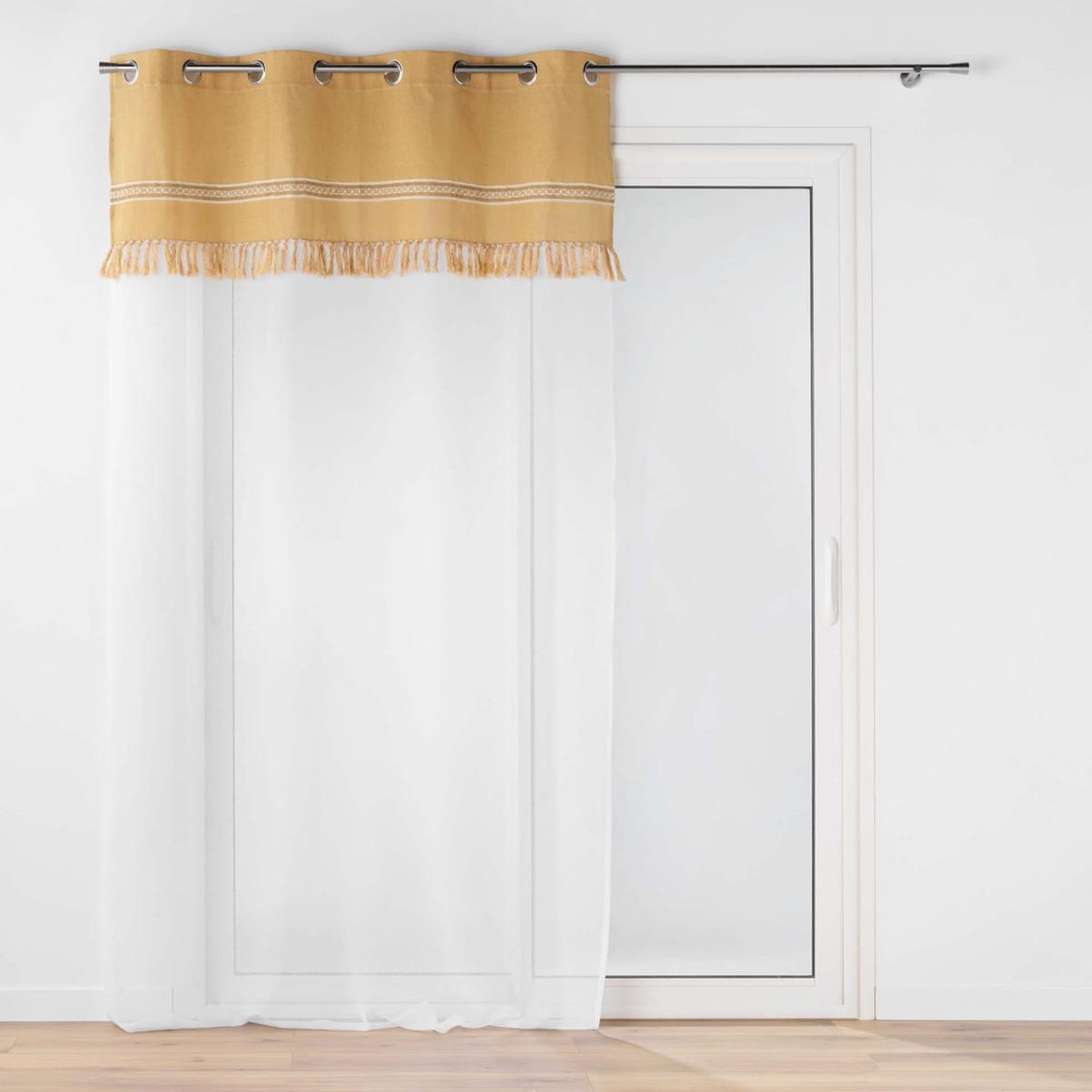 Douceur d'Intérieur Rideau voilage à œillets  janara  140x240cm ocre