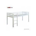 HomeStyle4U Lit Simple Blanc 90x200 en hauteur avec echelle