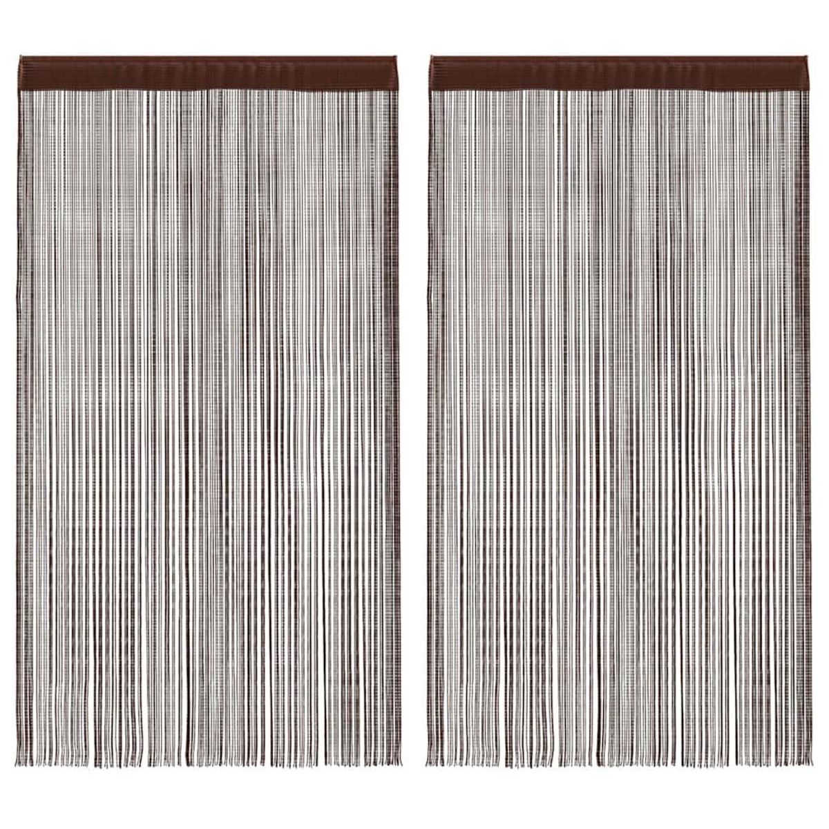 VIDAXL Rideau en fils 2 pcs 140 x 250 cm Marron