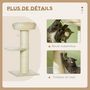 Voir la diapositive 5 : PAWHUT Arbre à chat griffoir sisal naturel 2 plateforme panier observation jeu boule suspendue peluche beige