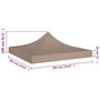 Voir la diapositive 5 : VIDAXL Toit de tente de reception 3x3 m Taupe 270 g/m^2