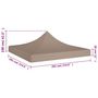 Voir la diapositive 5 : VIDAXL Toit de tente de reception 3x3 m Taupe 270 g/m^2