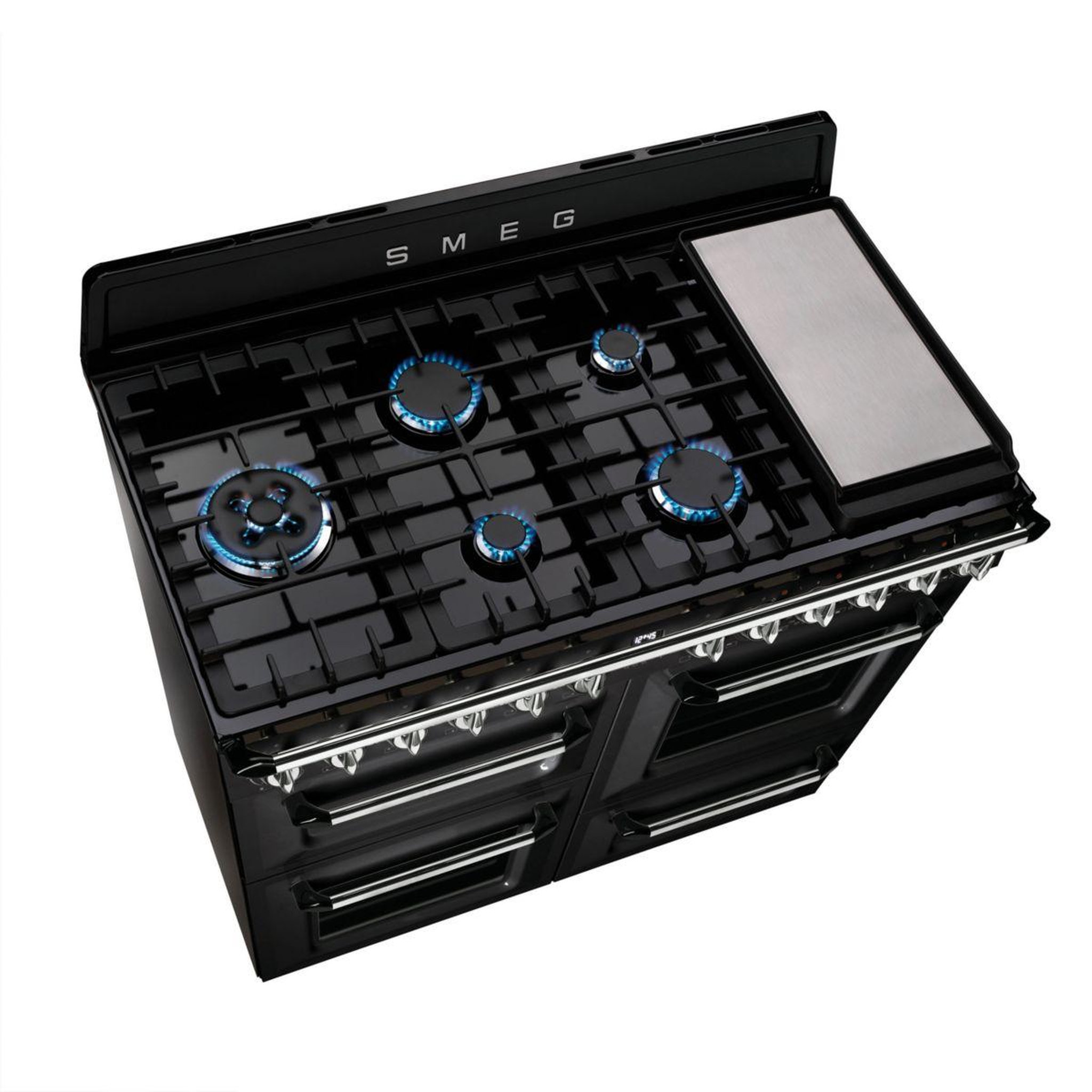 Voir la diapositive 3 : SMEG Piano de cuisson gaz tr4110bl1