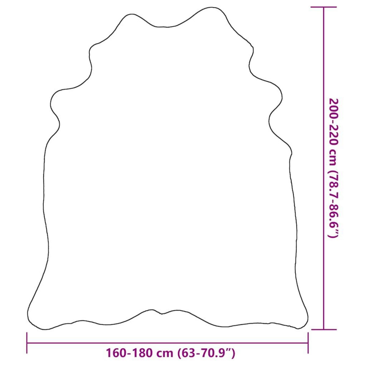 VIDAXL Tapis en peau de vache veritable noir 180x220 cm