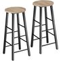 Voir la diapositive 1 : tectake Lot de 2 tabourets de bar style industriel Bois clair industriel, Chêne Sonoma