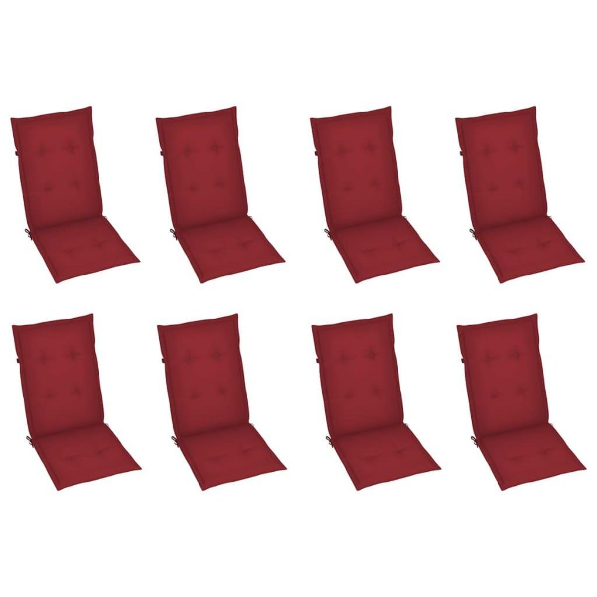 VIDAXL Chaises inclinables de jardin et coussins lot de 8 Teck solide