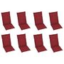 Voir la diapositive 5 : VIDAXL Chaises inclinables de jardin et coussins lot de 8 Teck solide