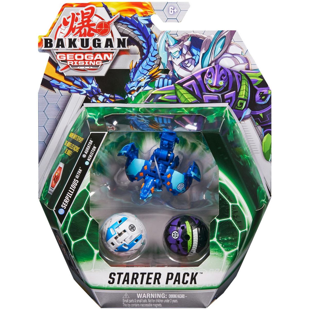 SPIN MASTER Starter pack Bakugan Serpillious - Auratoa - Ninjiton
