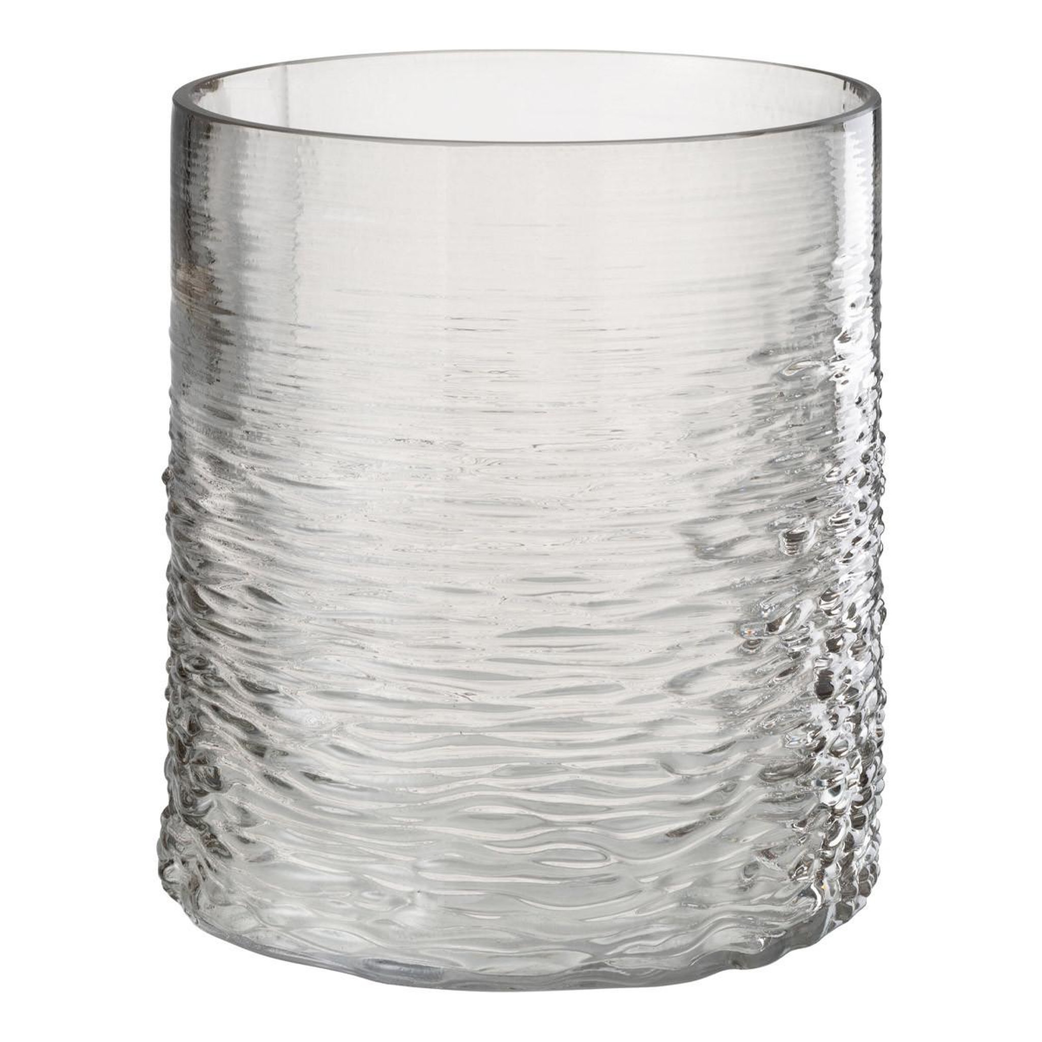 J-LINE Photophore en verre design  sladia  22cm gris