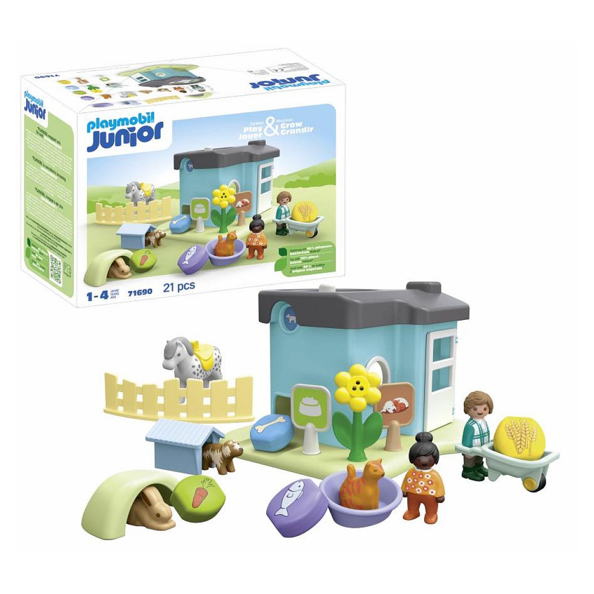 Voir la diapositive 3 : PLAYMOBIL 71690 Junior : maison des animaux