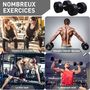Voir la diapositive 4 : HOMCOM Ensemble d'haltères courtes total 20 Kg - barres incluses - entraînement musculaire & haltérophilie - acier HDPE noir