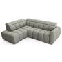 Voir la diapositive 6 : BEST MOBILIER Basile - canapé d'angle gauche 4 places assise extensible électrique avec coffre en tissu texturé