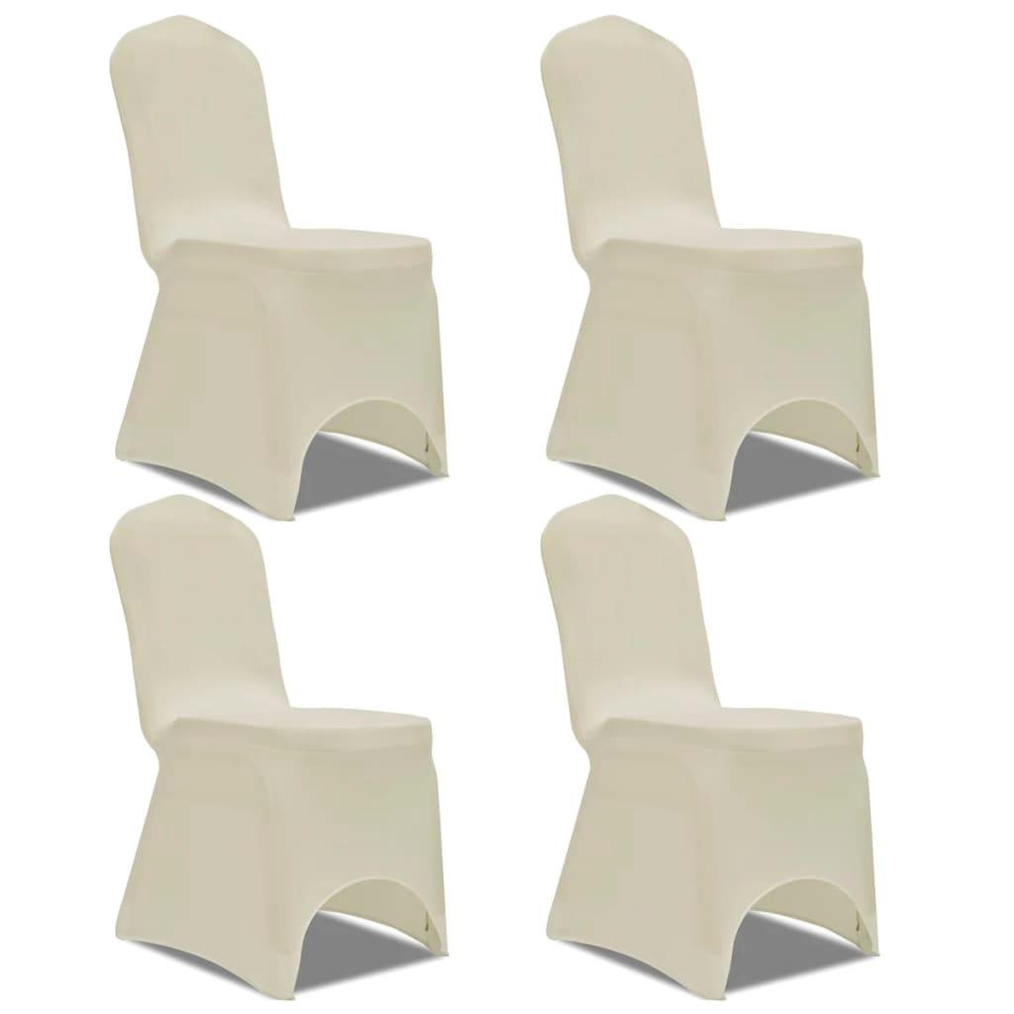 Voir la diapositive 1 : VIDAXL Housse de chaise extensible 4 pcs creme