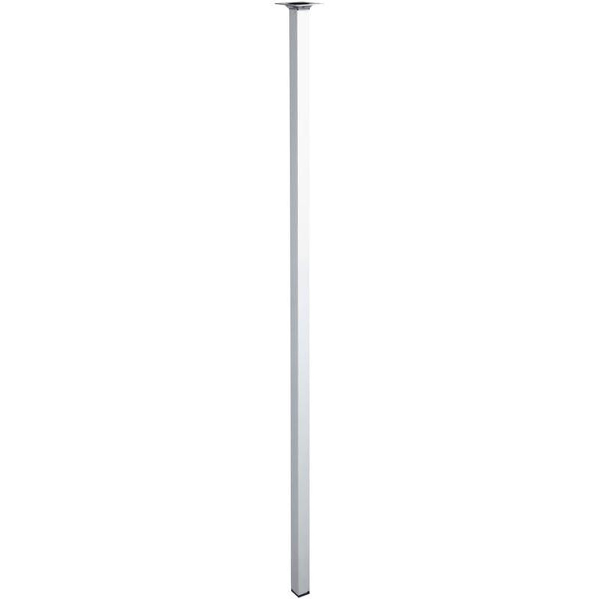 CENTRALE BRICO Pied table carré fixe, H.80 cm acier chromé gris