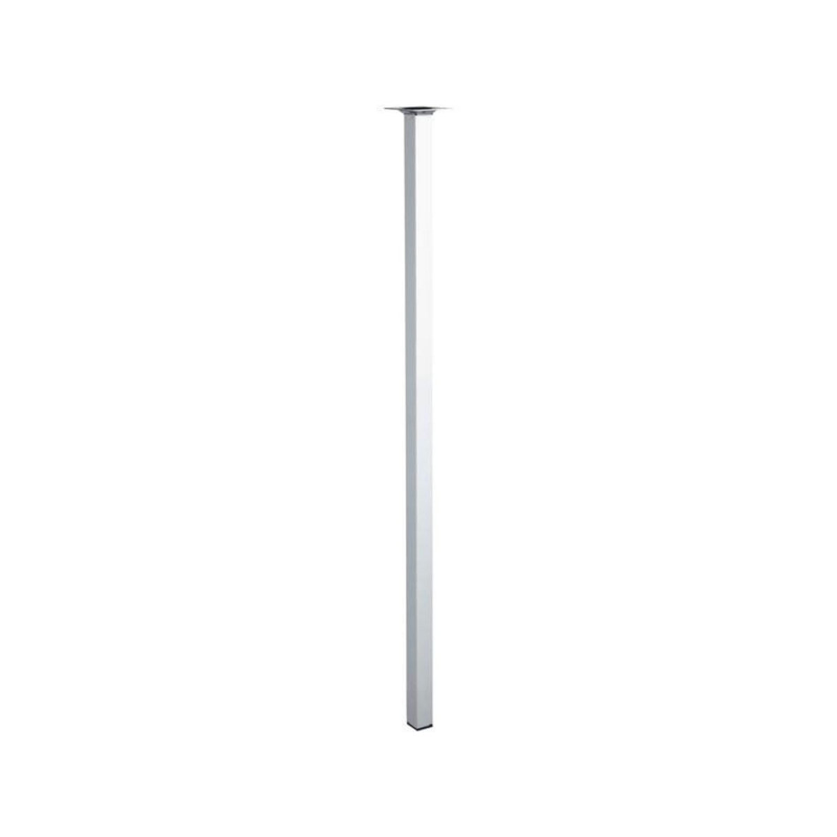CENTRALE BRICO Pied table carré fixe, H.80 cm acier chromé gris