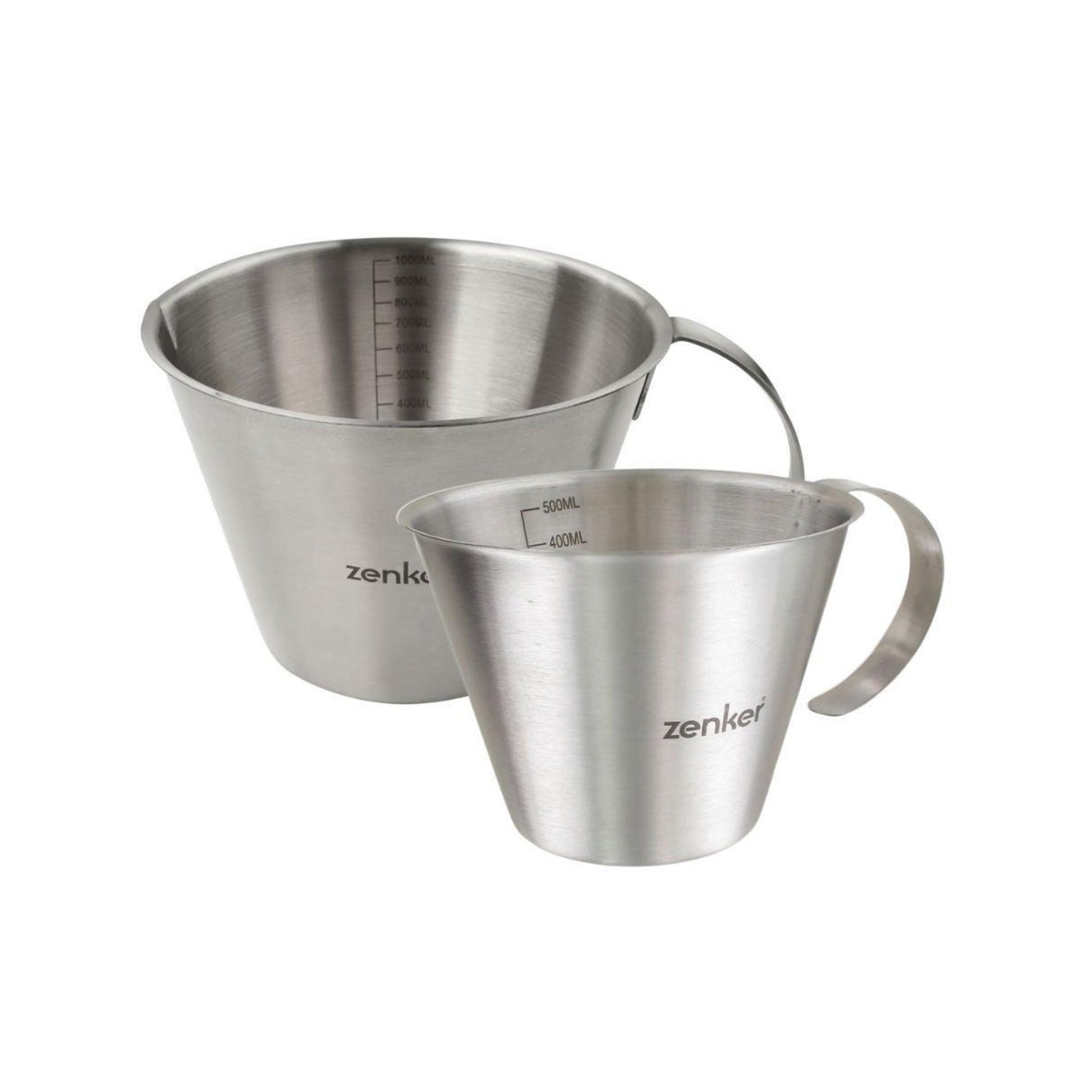 ZENKER Lot de 2 verre doseur inox de 500 ml et 1 litre Zenker Smart Pastry