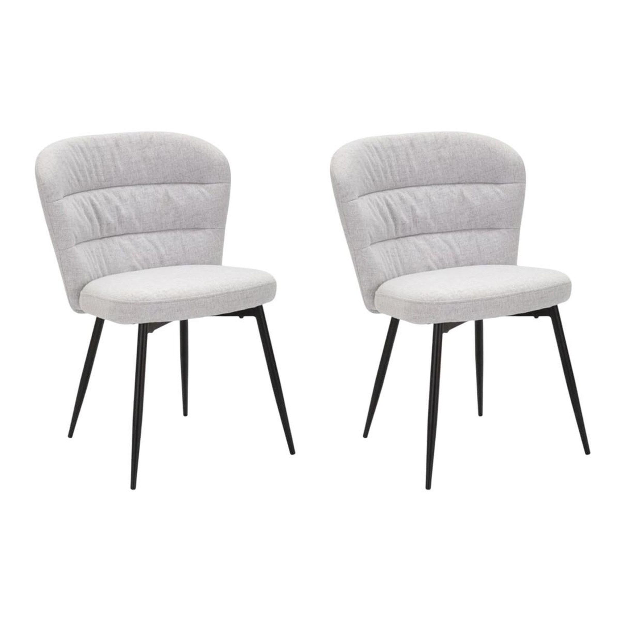 Paris Prix Lot de 2 chaises en tissu  losanna  85cm gris