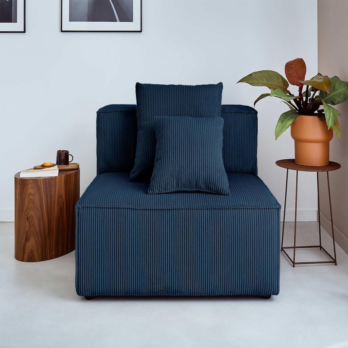 LISA DESIGN Colombine - module d'assise - en velours côtelé