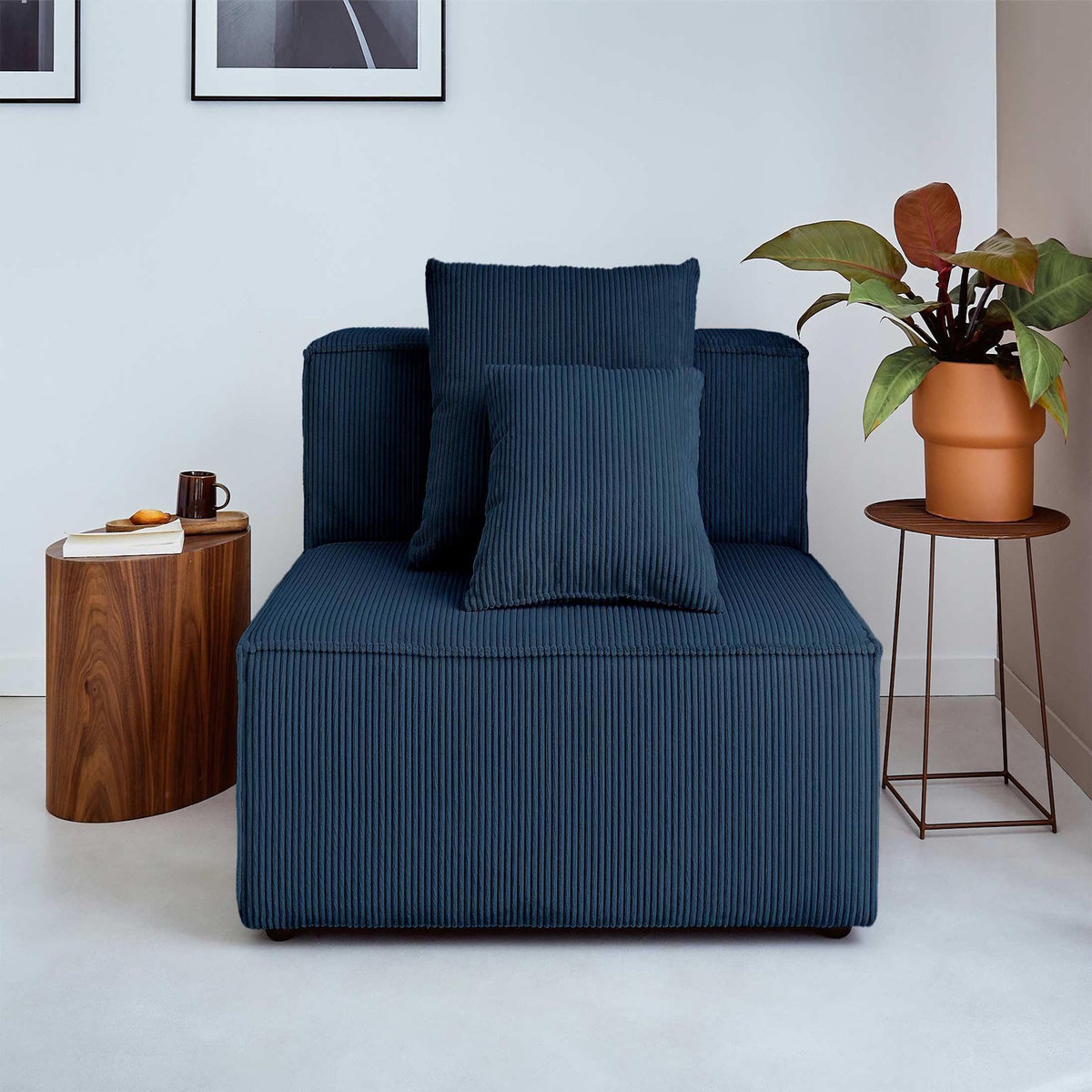 LISA DESIGN Colombine - module d'assise - en velours côtelé