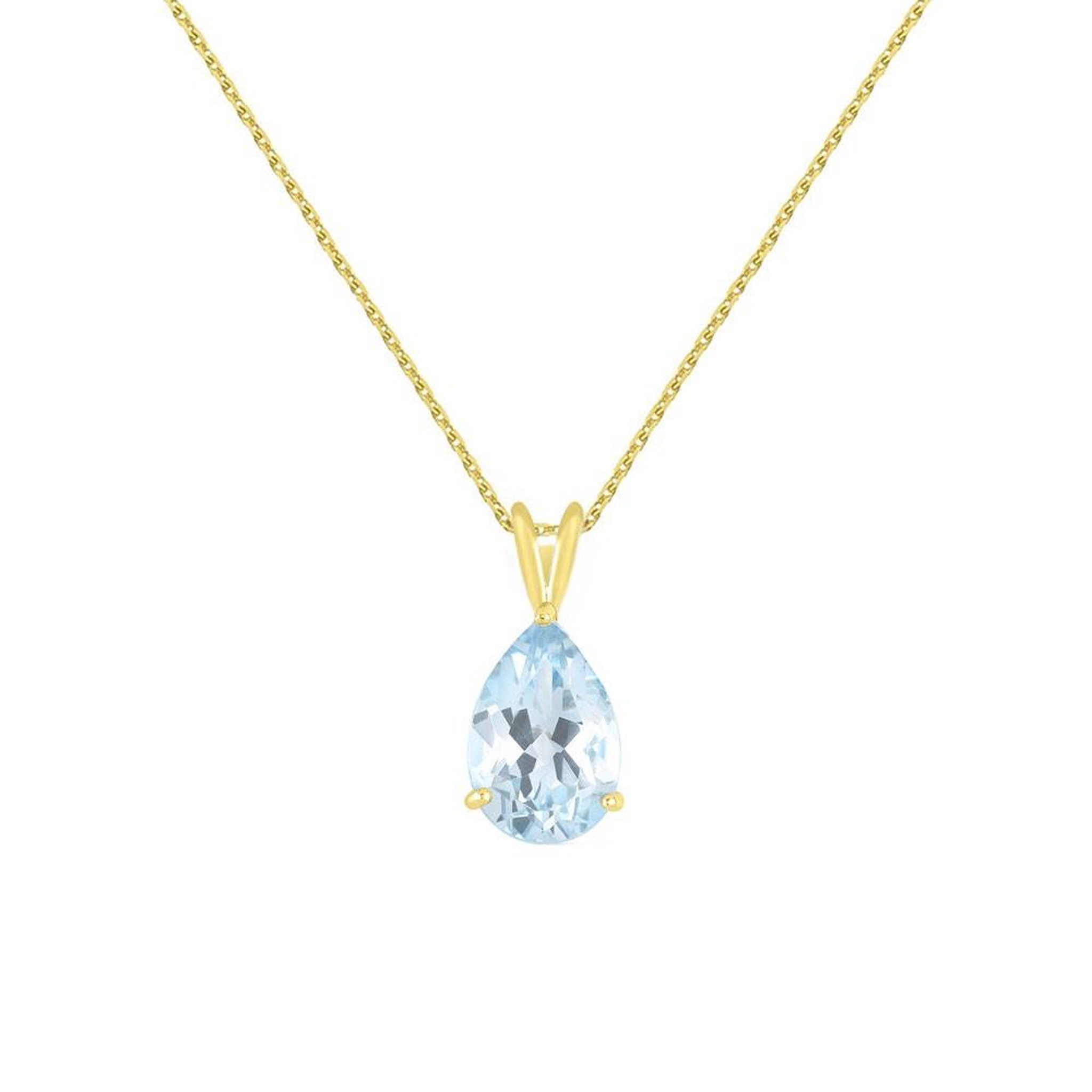 L'ATELIER D'AZUR Collier - Pendentif Or 18 Carats 750/000 Jaune Topaze Bleue Goutte - Femme