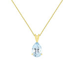 L'ATELIER D'AZUR Collier - Pendentif Or 18 Carats 750/000 Jaune Topaze Bleue Goutte - Femme