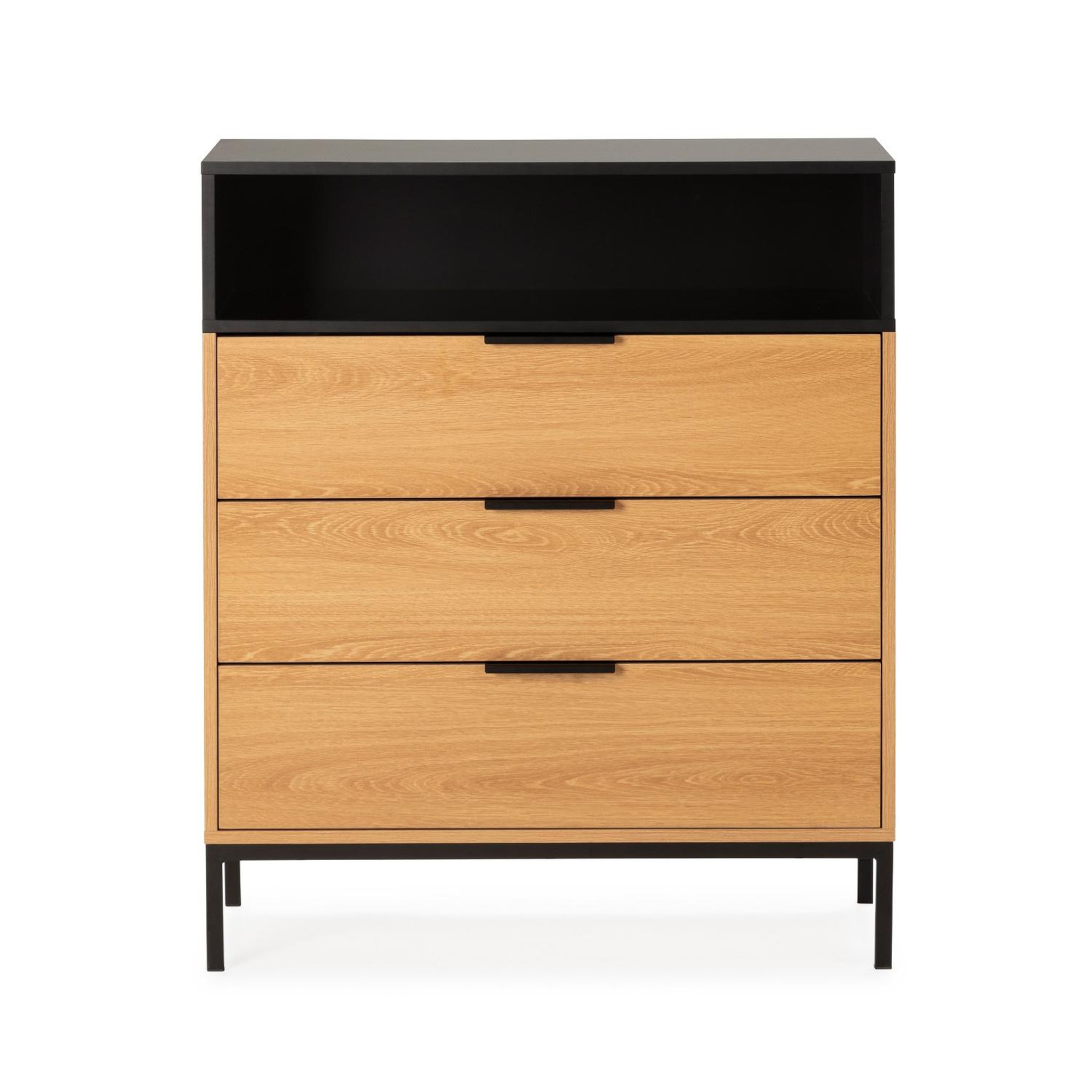 Voir la diapositive 4 : VS VENTA-STOCK Commode Nieve 3 tiroirs couleur Chêne