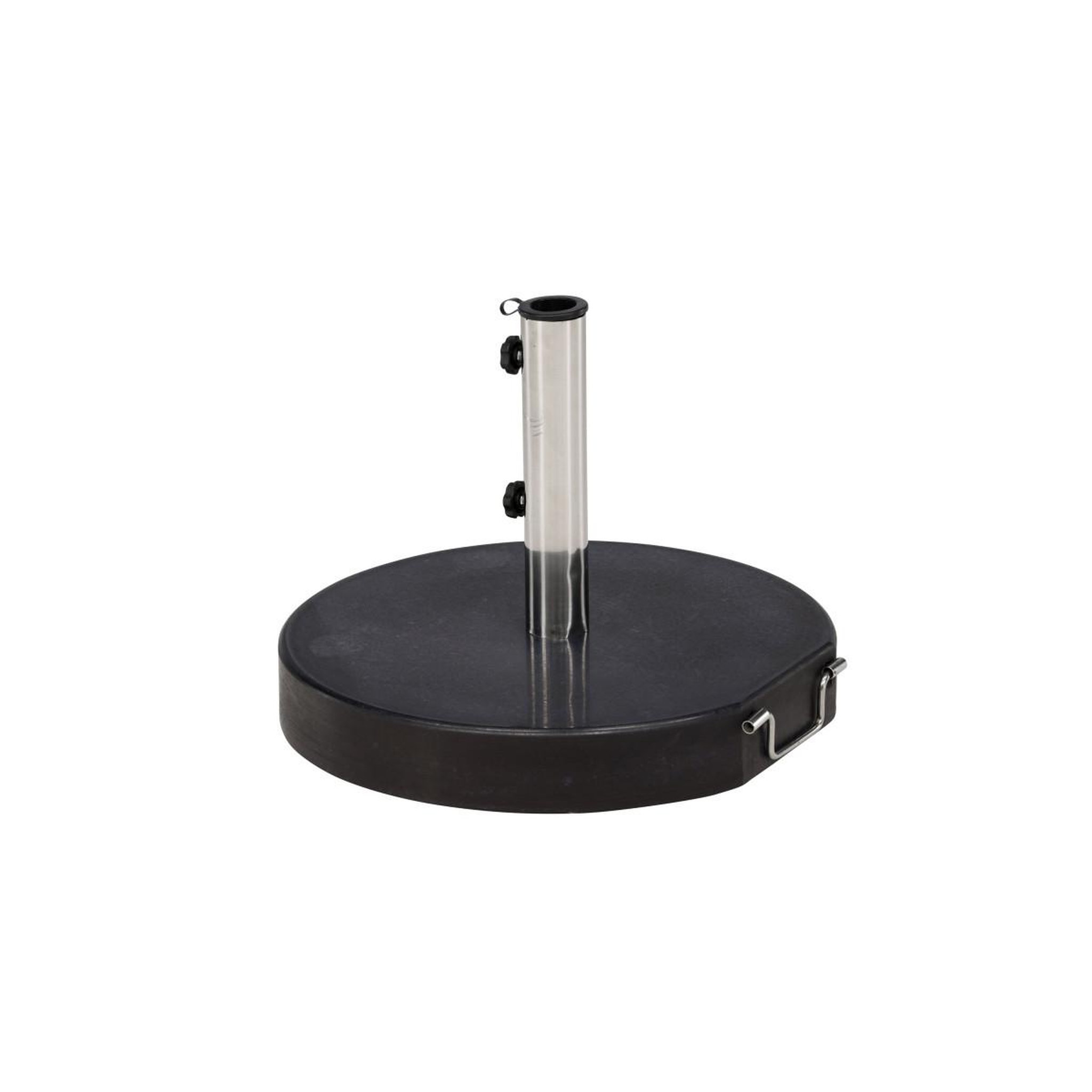 Voir la diapositive 2 : Paris Prix Pied de Parasol Rond en Granite  Stathera  50cm Gris