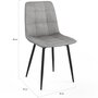 Voir la diapositive 5 : ID MARKET Lot de 6 chaises MILA en velours gris foncé, gris clair, beige, noir et patchworks noir, gris et blanc x2 pour salle à manger