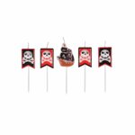 Paris Prix Lot de 5 Bougies d'Anniversaire  Pirates  Rouge & Noir