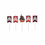 Voir la diapositive 1 : Paris Prix Lot de 5 Bougies d'Anniversaire  Pirates  Rouge & Noir