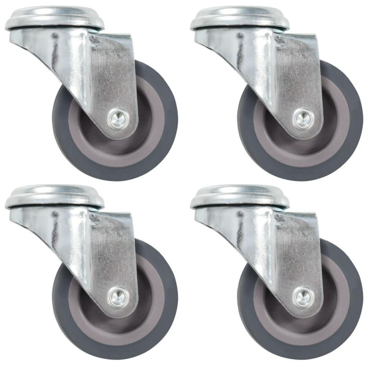 VIDAXL 4 pcs Roulettes pivotantes a trou de boulon 50 mm