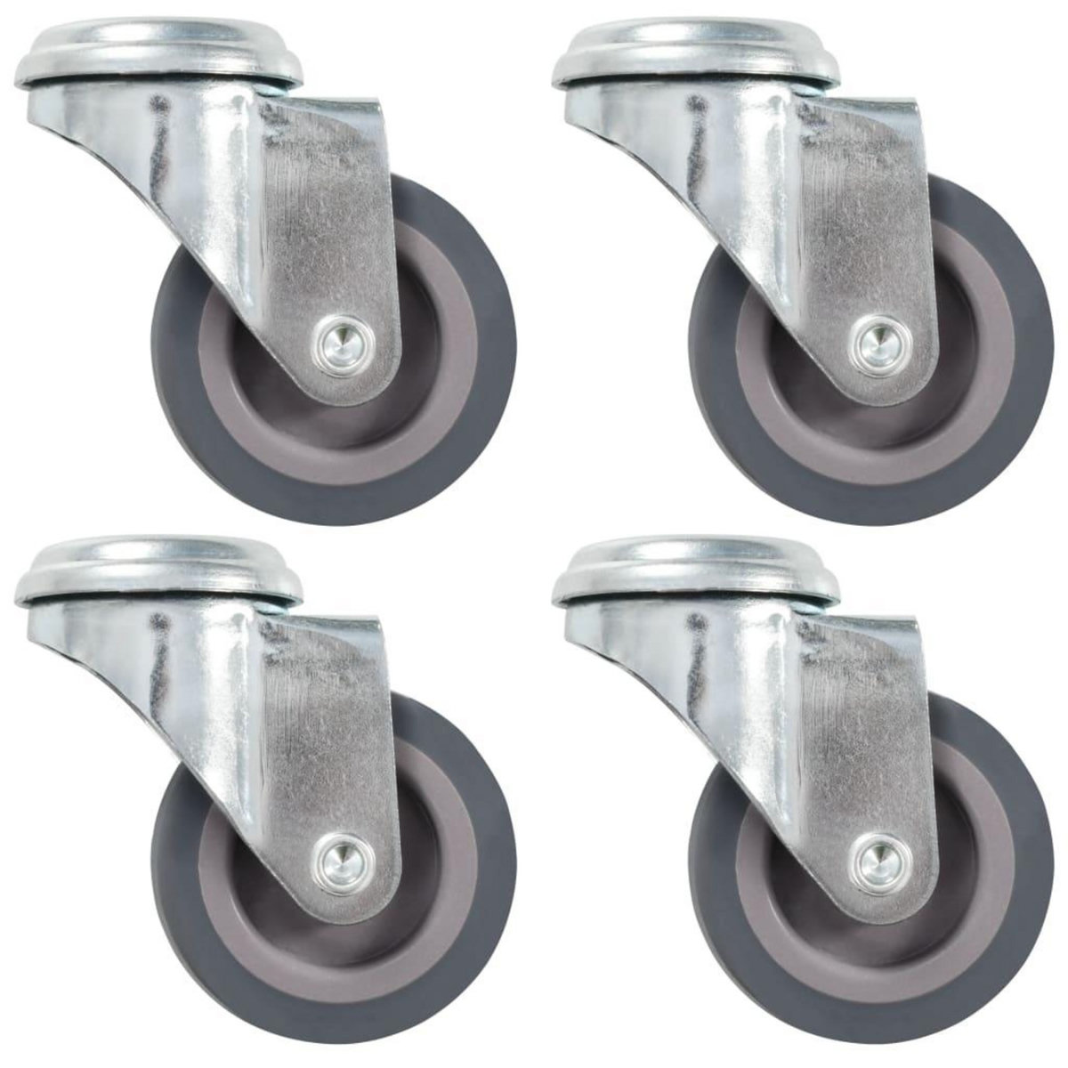 VIDAXL 4 pcs Roulettes pivotantes a trou de boulon 50 mm